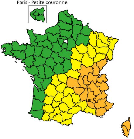 Météo-France a placé ce jour cinq départements de Provence-Alpes-Côte d'Azur en vigilance orange canicule.