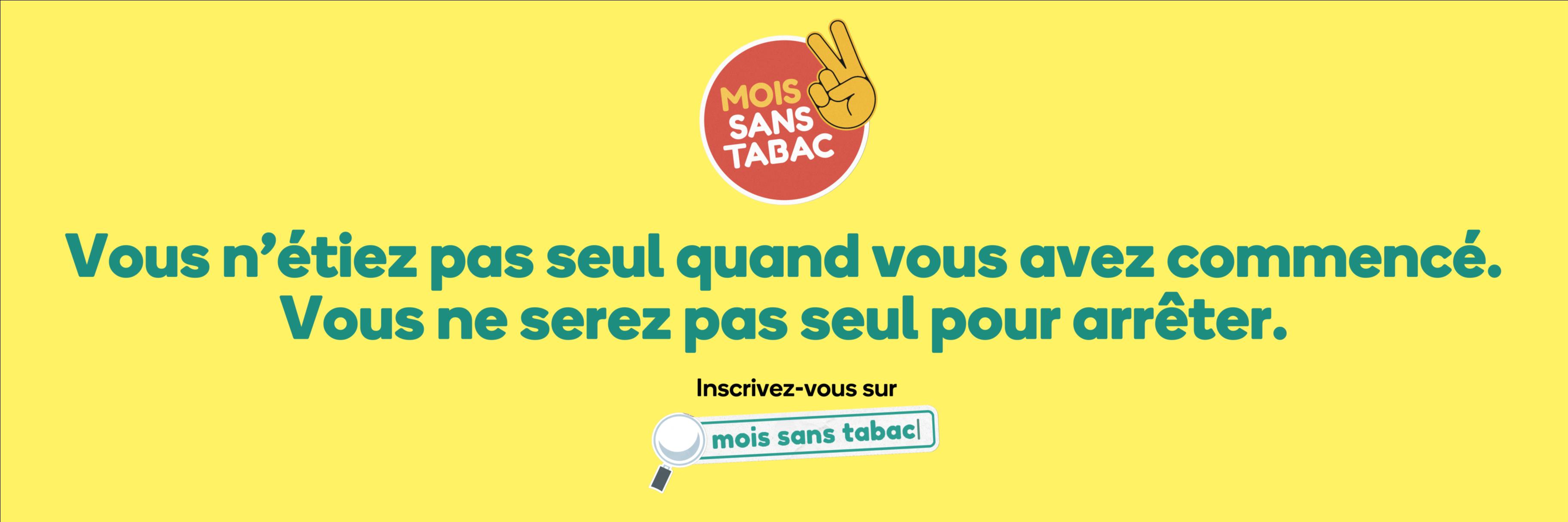 Image comprenant le message "Vous n'étiez pas seul quand vous avez commencé. Vous ne serez pas seul pout arrêter."
