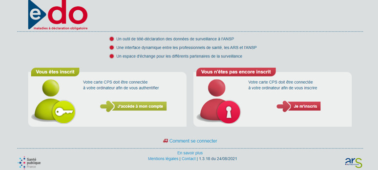 e-do : écran de connexion à l'application