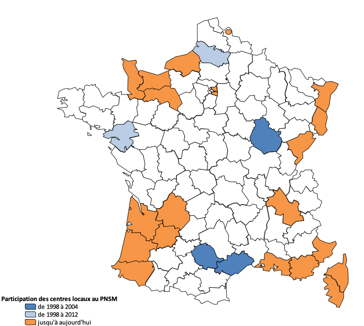 la couverture du PNSM, France métropolitaine