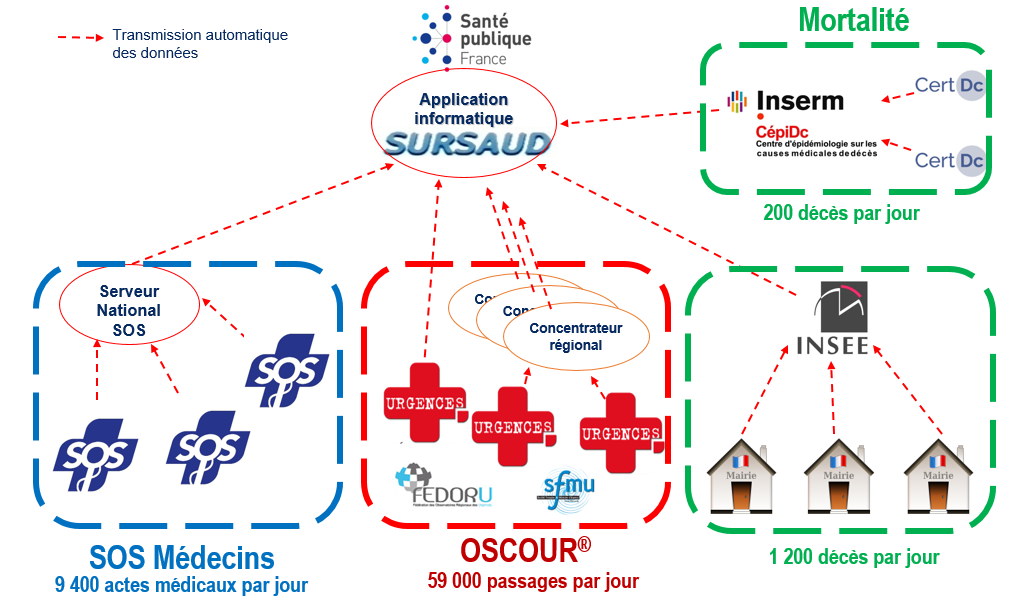 Architecture et flux pour la transmission d’information du système de surveillance SurSaUD® - juillet 2021