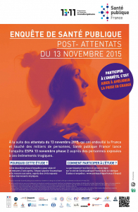 Affiche Enquête de santé publique post attentats du 13 novembre 2015