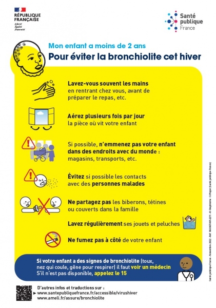 Mon enfant a moins de 2 ans. Pour éviter la bronchiolite cet hiver.